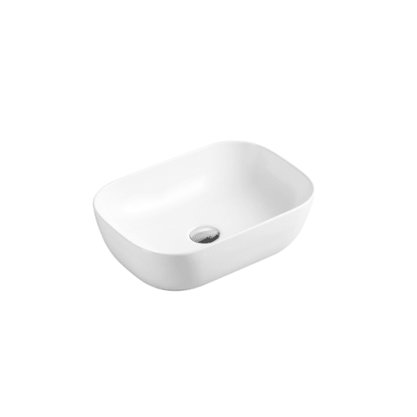 UNICASA EVEA-46 EVEA ABOVE COUNTER ROUND EDGED RECTANGLE BASIN GLOSS WHITE