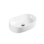 UNICASA EVEA-52 EVEA ABOVE COUNTER ROUND EDGED OVAL BASIN GLOSS WHITE