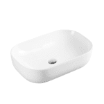 UNICASA EVEA-60 EVEA ABOVE COUNTER ROUND EDGED RECTANGLE BASIN GLOSS WHITE