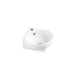 UNICASA MINI-39 MINI WALL HUNG COMPACT ROUND BASIN WITH MIXER HOLE GLOSS WHITE