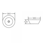 UNICASA SPIN-36B SPIN COUNTER TOP ROUND BASIN (GLOSS WHITE)