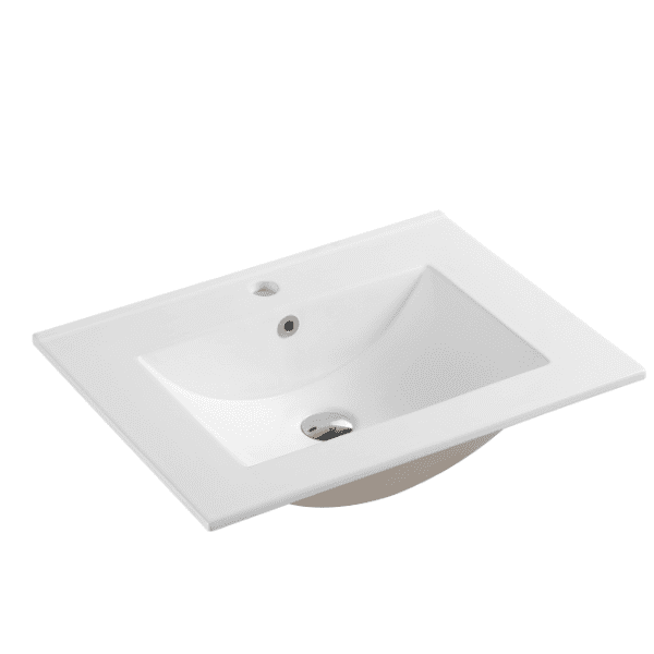 UNICASA TOP-60S TOP SINGLE BOWL CABINET BASIN SLIM WITH MIXER HOLE GLOSS WHITE