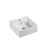 UNICASA VENTO-41M VENTO WALL HUNG SQUARE BASIN WITH MIXER HOLE GLOSS WHITE