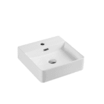 UNICASA VENTO-42M VENTO WALL HUNG SQUARE BASIN WITH MIXER HOLE GLOSS WHITE