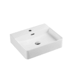 UNICASA VENTO-50M VENTO WALL HUNG SQUARE BASIN WITH MIXER HOLE GLOSS WHITE