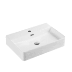 UNICASA VENTO-60M VENTO WALL HUNG SQUARE BASIN WITH MIXER HOLE GLOSS WHITE