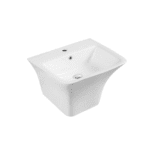 UNICASA ZENTO-53S ZENTO SEMI PEDESTAL RECTANGULAR BASIN GLOSS WHITE