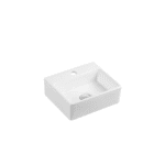 UNICASA MINI-33 MINI WALL HUNG COMPACT RECTANGULAR BASIN WITH MIXER HOLE GLOSS WHITE