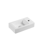 UNICASA MINI-45R MINI WALL HUNG COMPACT RECTANGULAR BASIN WITH RIGHT SIDE MIXER HOLE GLOSS WHITE