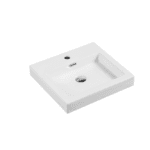 UNICASA KADA-48M KADA INSERT SQUARE EGDE BASIN WITH MIXER HOLE GLOSS WHITE