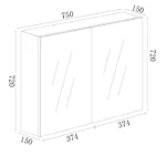 UNICASA BIMP-752-GW BIANCA PVC SHAVING CABINET 750MM GLOSS WHITE