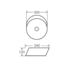 UNICASA SPIN 34B SPIN ABOVE COUNTER ROUND BASIN GLOSS WHITE