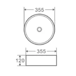 UNICASA SPIN 35 SPIN ABOVE COUNTER ROUND BASIN GLOSS WHITE