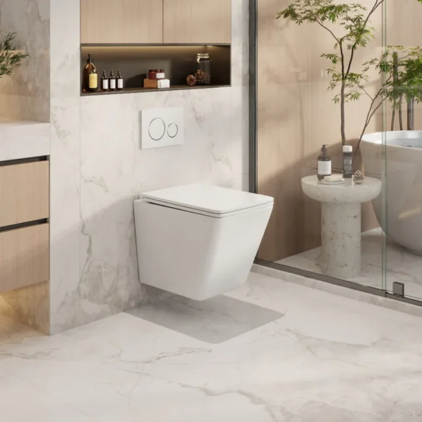 UNICASA ENWH ENOX 66 RIMLESS WALL HUNG PAN GLOSS WHITE