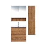 UNICASA LU-600-CO LUNA WALL-HUNG VANITY WITH CERAMIC BASIN / CABINET ONLY (CANYON OAK)