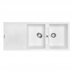 1160 x 500 x 210mm carysil white double bowl drainer board granite kitchen sink top flush under mount 5da8d34479479