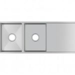 AQUAPERLA TWM9 1.2MM HANDMADE DOUBLE BOWL KITCHEN SINK 1160x460x230MM CHROME AND COLOURED