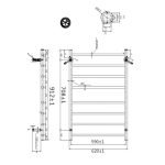 AQUAPERLA CH08.S.HTR SQUARE ELECTRIC HEATED TOWEL RACK 8 BARS CHROME