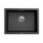 610 x 457 x 205mm carysil black single big bowl granite kitchen laundry sink top flush under mount 5da8d3ca5637c