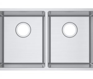 AQUAPERLA TWMPS740 1.2MM HANDMADE DOUBLE BOWL KITCHEN/LAUNDRY SINK 740x440x200MM CHROME