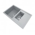 780 x 500 x 205mm carysil concrete grey 1 and 1 4 bowl drainer granite kitchen sink top flush under mount 5da8d435e5d87