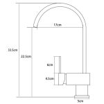 AQUAPERLA OX1015.KM ROUND GOOSENECK KITCHEN SINK MIXER BLACK