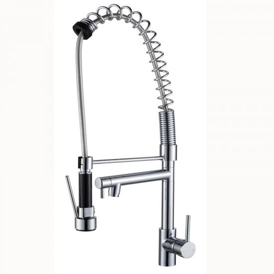 AQUAPERLA CH1009.KM SPRING DOUBLE SPOUT KITCHEN SINK MIXER CHROME