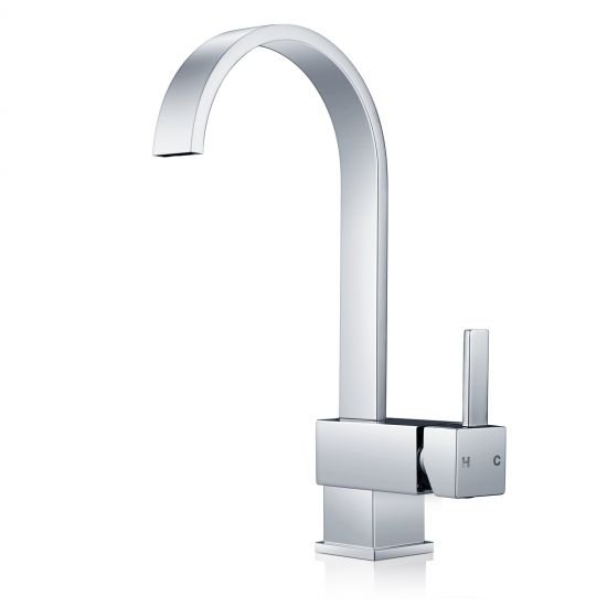 AQUAPERLA CH1015.KM GOOSENECK KITCHEN SINK MIXER CHROME