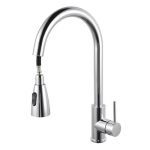 AQUAPERLA CH1019.KM ROUND PULL OUT SHOWER KITCHEN SINK MIXER CHROME