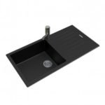 mettallic black granite stone kitchen sink with drainboard top undermount 1000500200mm 5da8d40e73978