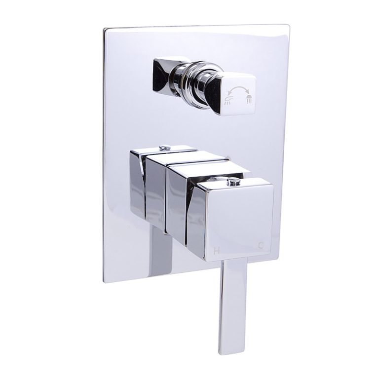ACL PS3002SB SARA SQUARE HANDLE BATH/SHOWER MIXER WITH DIVERTER CHROME