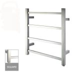 AQUAPERLA CH04.S.HTR SQUARE ELECTRIC HEATED TOWEL RACK 4 BARS CHROME