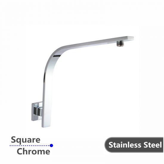 AQUAPERLA CH0129.SA SQUARE GOOSENECK WALL SHOWER ARM CHROME