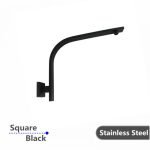 AQUAPERLA OX0129.SA SQUARE GOOSENECK WALL SHOWER ARM BLACK