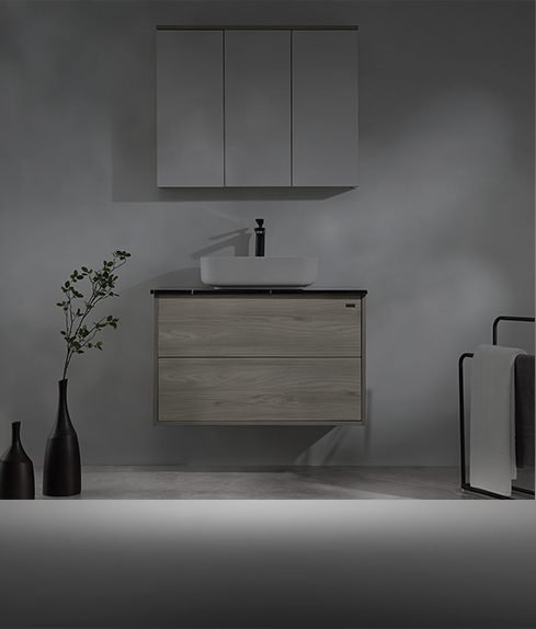 black bathroom vanity