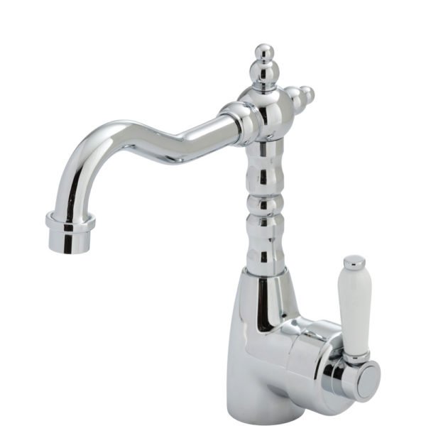 FIENZA 202103 ELEANOR SHEPHERDS CROOK BASIN MIXER CHROME AND COLOURED WITH CERAMIC HANDLE