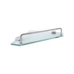 FIENZA 230B MODENA SINGLE GLASS CORNER SHELF 190 CHROME