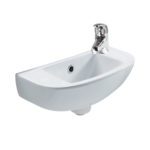 FIENZA 601301W RAK COMPACT SLIM ARCH WALL BASIN GLOSS WHITE