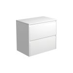 FIENZA 75BW AMATO WALL HUNG VANITY 750 SATIN WHITE WITH SATIN WHITE PANELS