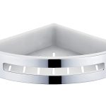 FIENZA BS0709 CORNER PVC SHOWER SHELF CHROME & WHITE