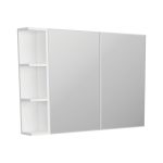 FIENZA PS105 PENCIL EDGE MIRROR CABINET WITH ONE SIDE SHELF 900 GLOSS WHITE