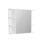 FIENZA BSS90 BEVEL EDGE MIRROR CABINET WITH TWO SIDE SHELVES 600 GLOSS WHITE