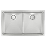 ABEY CR340D PIAZZA DOUBLE SQUARE BOWL STAINLESS STEEL SINK CHROME
