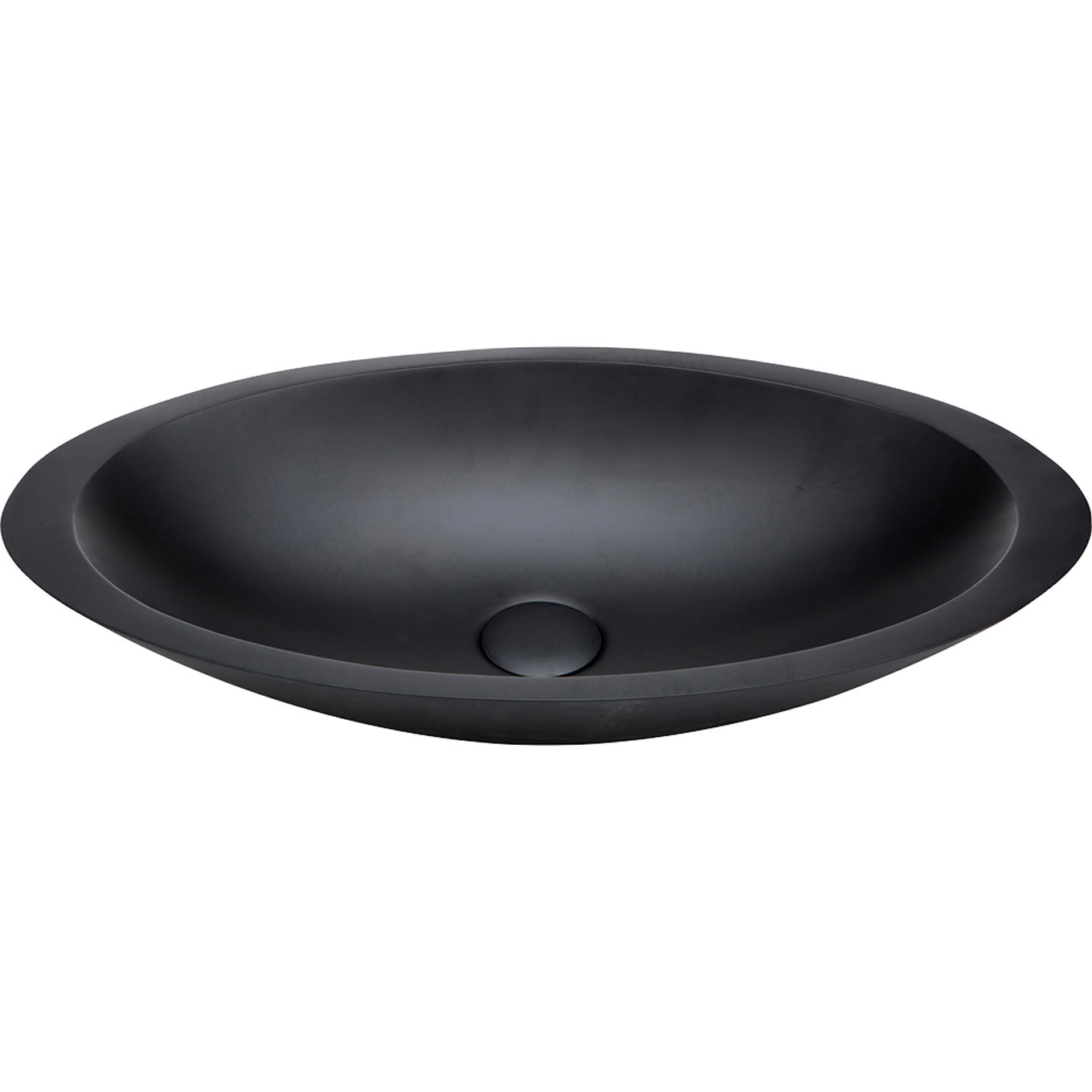 FIENZA CSB01-MB BAHAMA SOLID SURFACE OVAL ABOVE COUNTER BASIN MATTE BLACK