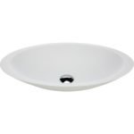 FIENZA CSB01 BAHAMA SOLID SURFACE OVAL ABOVE COUNTER BASIN MATTE WHITE