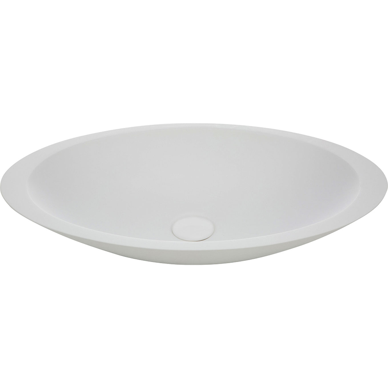 FIENZA CSB01 BAHAMA SOLID SURFACE OVAL ABOVE COUNTER BASIN MATTE WHITE
