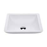 FIENZA CSB02 CLASSIQUE 420 SOLID SURFACE SQUARE ABOVE COUNTER BASIN MATTE WHITE