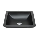 FIENZA CSB02-MB CLASSIQUE 420 SOLID SURFACE SQUARE ABOVE COUNTER BASIN MATTE BLACK