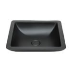 FIENZA CSB02-MB CLASSIQUE 420 SOLID SURFACE SQUARE ABOVE COUNTER BASIN MATTE BLACK