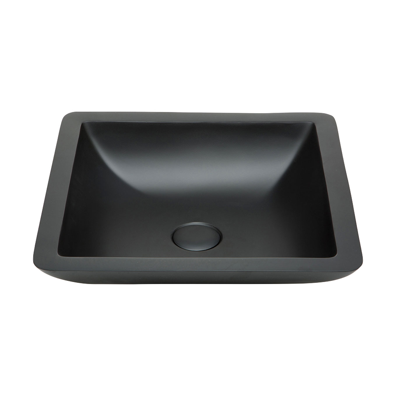 FIENZA CSB02-MB CLASSIQUE 420 SOLID SURFACE SQUARE ABOVE COUNTER BASIN MATTE BLACK